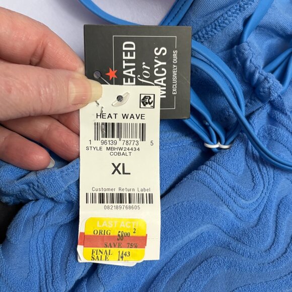 Bar III Women's Hanky-Hem Textured Tankini Top - Size: XL- NWT - Picture 11 of 13